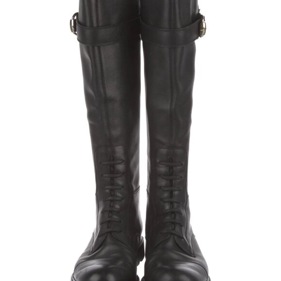 Gucci Leather Knee High Horsebit Accent Riding Boots - Picture 2 of 6